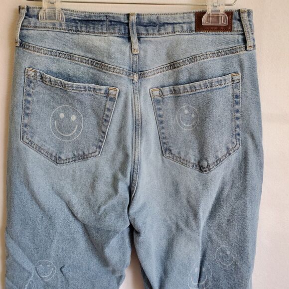 Hollister Face Jeans 9R 29 X 25 1/2 Distressed Ultra High Rise Mom Blue - Picture 12 of 16